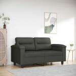 vidaXL Canapea cu 2 locuri, gri închis, 120 cm, țesătură microfibră (349217) Canapea
