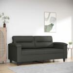 vidaXL Canapea cu 2 locuri, gri închis, 140 cm, țesătură microfibră (349223) Canapea