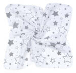 MT MTT Kis textil pelenka 3 db - Fehér alapon szürke nagy csillagok