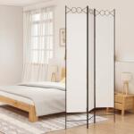 vidaXL Параван за стая, 3 панела, бял, 120x220 см, текстил (350162)