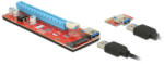 Delock Bővítőkártya PCI Express x1 > PCI Express x16, 60 cm-es USB-kábellel (41423) (41423)