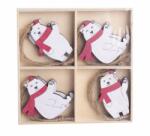 Yala Design Fa karácsonyfadísz jegesmedvék sállal és sapkával 059052 (059052)