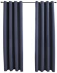  Draperii opace cu inele metalice, 2 buc, antracit, 140 x 175 cm (134418)