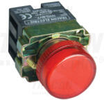 TRACON Jelzőlámpa, fémalapra szerelt, piros, előtéttel, izzó nélkül 3A/230V AC, IP42, NYGI130 (NYGBV74P)
