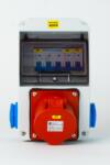 TP Electric Szerelt ipari doboz installációval, 130X220mm, 1X(5P32A)+ 2X(2P+F), IP44, kismegszakítóval (3318-002-7000K)
