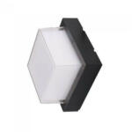 V-TAC Oldalfali dekor lámpatest - fekete - négyzet (7W/550Lumen) meleg fehér (23320)