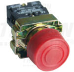 TRACON Tokozott gumiburkolatos nyomógomb, fémalapra szerelt, piros 1×NC, 3A/240V AC, IP44 (NYGBP42PT)