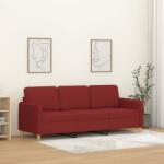 vidaXL Canapea cu 3 locuri, roșu vin, 180 cm, material textil (349103) Canapea