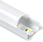 ANRO LED Profile ALP-023R Ezüst - Alumínium U profil LED szalaghoz (Opál búrával) (LP108/LP109 + LP108-MILKC)