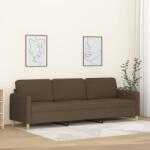 vidaXL Canapea cu 3 locuri, maro, 210 cm, material textil (349108) Canapea