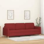 vidaXL Canapea cu 3 locuri, roșu vin, 210 cm, material textil (349111) Canapea