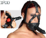 ZADO - bőr szerszám dildóval (fekete) - sexshopcenter
