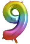 Procos Rainbow Szivárvány 9-es szám fólia lufi 85cm (MLG120431)