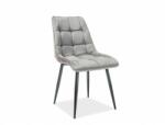 Scaun Bucatarie Si Dining CHIC Catifea Gri BLUVEL 14/Negru - divahome - 233,00 RON