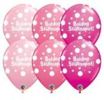  Szülinapi latex lufi 11" 28cm 6db Boldog szülinapot! Rózsaszín (bw26361rp)