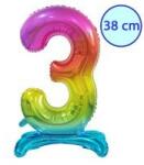 Godan Talpas számos lufi 15" (38cm) fólia szám, számjegy, 3 csak levegővel tölthető, szivárvány (MF5902973134681)