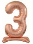  Talpas számos lufi 29" (74cm) fólia szám, számjegy, 3 csak levegővel tölthető, Rosegold (LUFI802630)