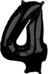 Partydeco Számos lufi 34" 86cm óriás Fekete szám, számjegy 4-es (LUFI920820)