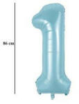 Partydeco Számos lufi 34" 86cm óriás Világoskék szám 1-es (LUFI466949)