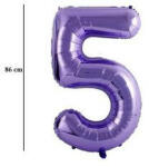 PartyPal Számos lufi 34" 86cm óriás lila szám, számjegy 5-ös (LUFI622255)