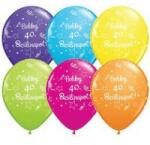  Szám, Számos latex lufi 11" 28cm 25db 40-es lufi Boldog 40. szülinapot! , q46363 (LUFI962840)