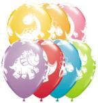 Qualatex Mintás latex lufi 11" 28cm 6db dinoszaurusz, 17945 (LUFI617516)