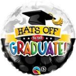 Qualatex Ballagási lufi 18" 45cm Hats off to the graduate! , (LUFI327686)