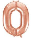 Partydeco Számos lufi 34" 86cm óriás Rosegold fólia szám, számjegy 0 (LUFI682018)