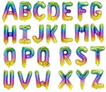  Betű lufi 14" 35cm szivárvány, raibow, fólia betű, B betű, csak levegővel tölthető (LUFI601674)