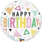 Qualatex Szülinapi Bubbles lufi 22" 56cm Happy Birthday (LUFI803262)