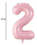Partydeco Számos lufi 34" 86cm óriás babaRózsaszín szám, számjegy 2-es (LUFI185420)