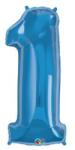 PartyPal Számos lufi 34" 86cm óriás kék fólia szám 1-es (LUFI779583)