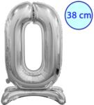 Godan Talpas számos lufi 15" (38cm) fólia szám, számjegy, 0 csak levegővel tölthető, Ezüst (MF5902973134827)