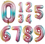  Számos lufi 24" (60cm) fólia szám, számjegy "9" csak levegővel tölthető, rainbow (LUFI958409)