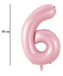 Partydeco Számos lufi 34" 86cm óriás babaRózsaszín szám, számjegy 6-os (LUFI140412)