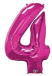 PartyPal Számos lufi 34" 86cm óriás Rózsaszín szám 4-es (LUFI764635)