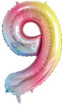Fungram Számos lufi 34" 86cm óriás Rainbow, szivárvány, szám, számjegy 9-es (LUFI794601)