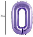 PartyPal Számos lufi 34" 86cm óriás lila szám, számjegy 0 (LUFI337327)