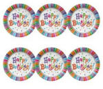  Papírtányér Happy Birthday! 23cm 6db, Radiant, 24855 (LUFI903249)