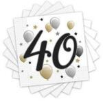 Decorata Party Szalvéta 33x33cm 40-es számmal, 20db, Elegáns (LUFI862643)