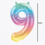  Számos lufi 16" (40cm) fólia szám, számjegy 9 csak levegővel tölthető, Jelli Ombre, 86409 (LUFI562167)