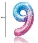 Fungram Számos lufi 34" 86cm óriás Starry Sky szám, számjegy 9-es (LUFI270119)