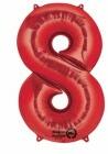 Partydeco Számos lufi 34" 86cm óriás Piros szám, számjegy 8-as (LUFI755023)