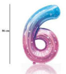 Fungram Számos lufi 34" 86cm óriás Starry Sky szám, számjegy 6-os (LUFI728558)