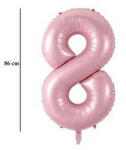 Partydeco Számos lufi 34" 86cm óriás babaRózsaszín szám, számjegy 8-as (LUFI313334)