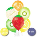  Mintás lufi 11" 28cm 6db gyümölcs, vegyes - Belbal (LUFI474038)