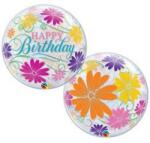 Qualatex Szülinapi Bubbles lufi 22" 56cm Happy Birthday (LUFI421645)