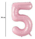 Partydeco Számos lufi 34" 86cm óriás babaRózsaszín szám, számjegy 5-ös (LUFI762589)