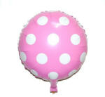 Kerek lufi 18" 45cm Rózsaszín, pöttyös, (LUFI380072)
