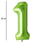PartyPal Számos lufi 34" 86cm óriás zöld szám, számjegy 1-es (LUFI576496)